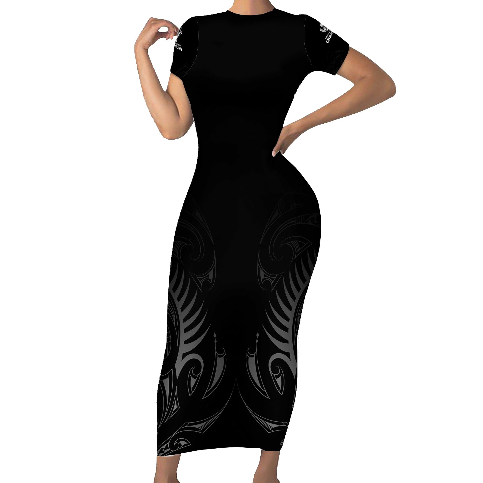 new-zealand-short-sleeve-bodycon-dress-rugby-2023-champions-black
