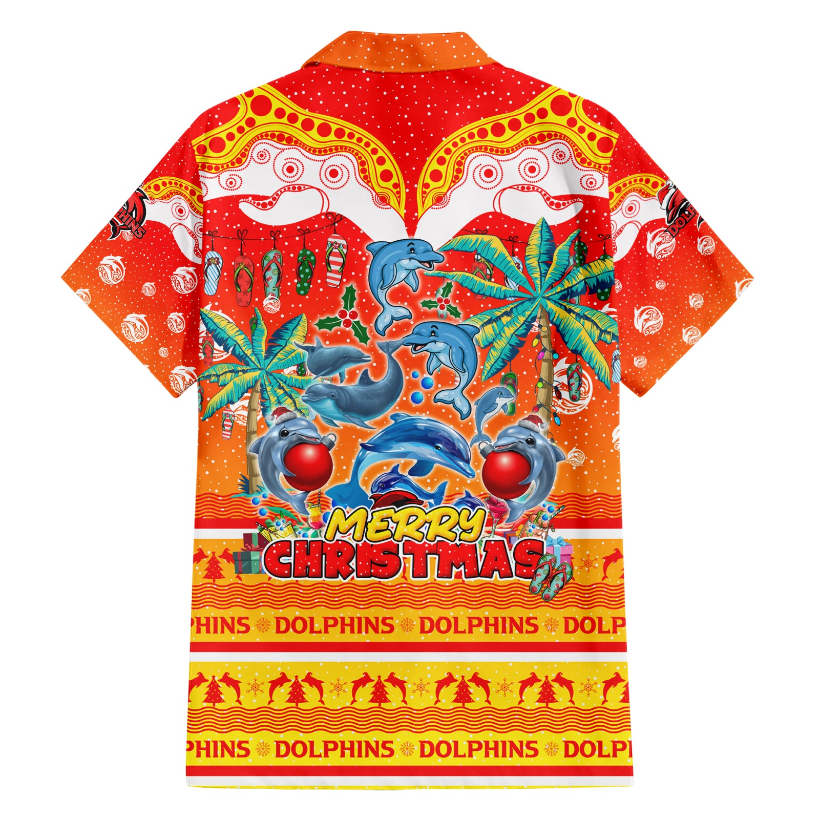 Dolphins Christmas Hawaiian Shirt Merry Xmas NRL Australia Rugby - Vibe Hoodie Shop