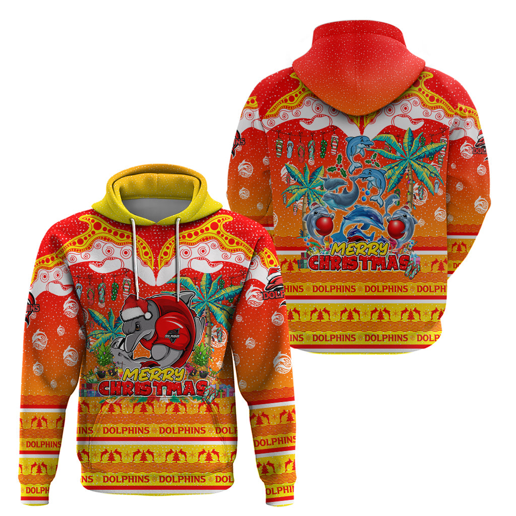 Dolphins Christmas Hoodie Merry Xmas NRL Australia Rugby - Vibe Hoodie Shop