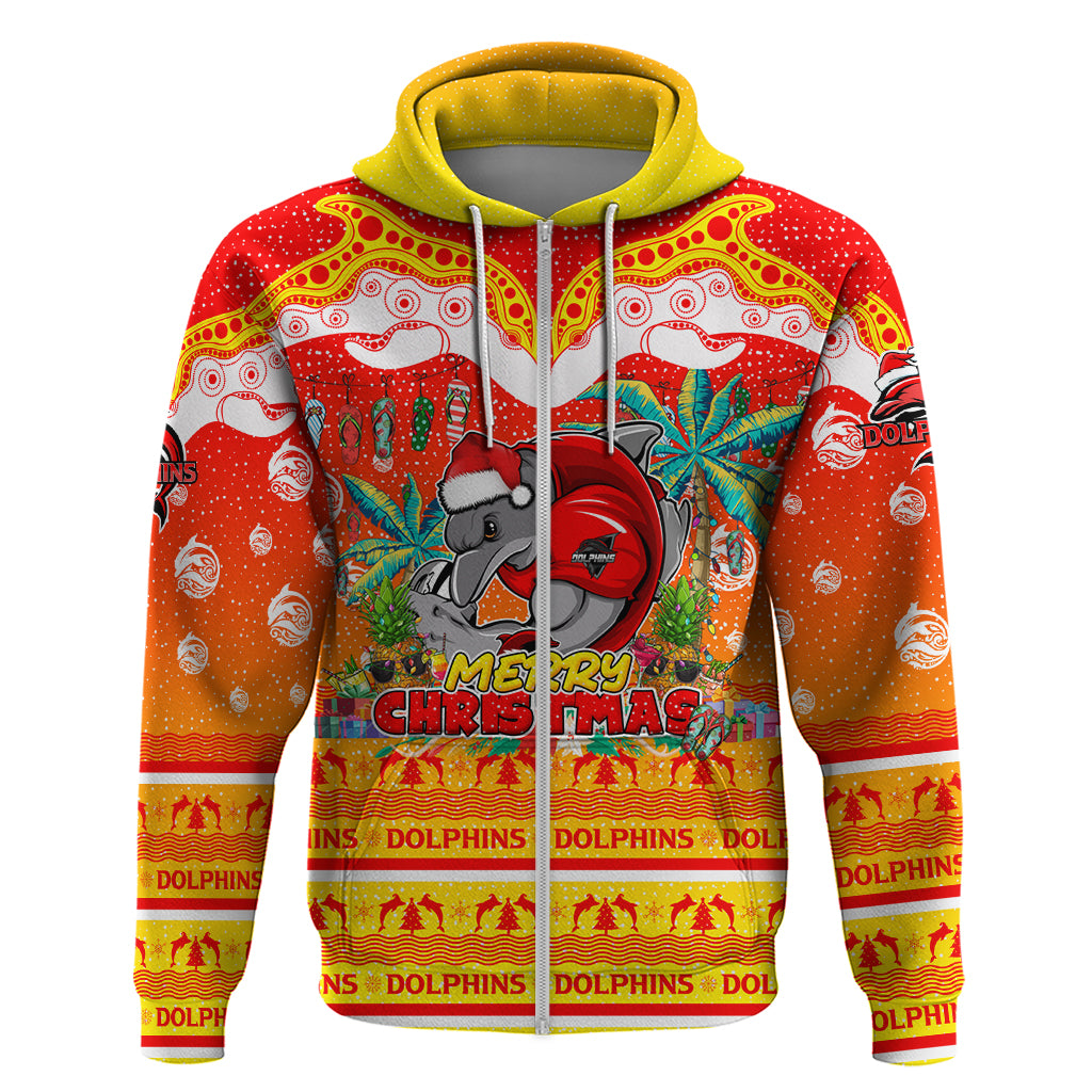 Dolphins Christmas Hoodie Merry Xmas NRL Australia Rugby - Vibe Hoodie Shop