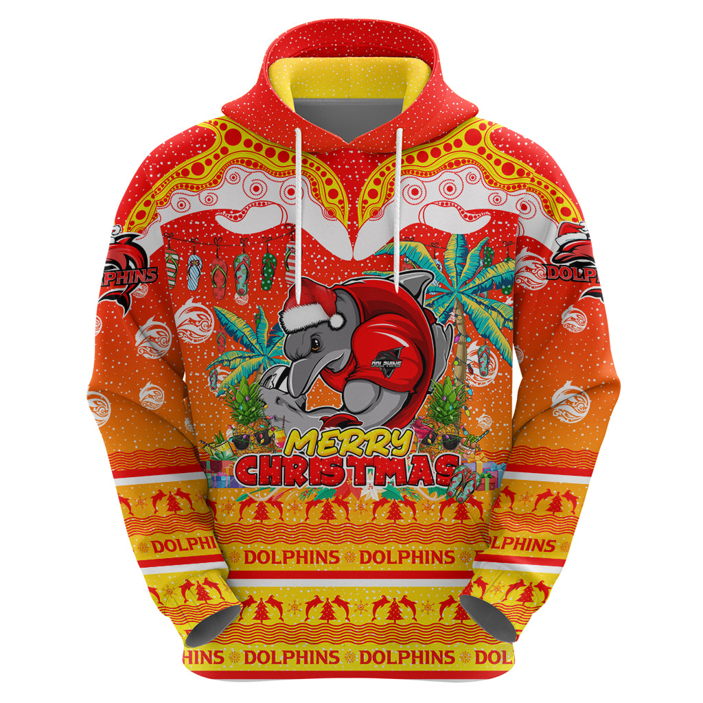 Dolphins Christmas Hoodie Merry Xmas NRL Australia Rugby - Vibe Hoodie Shop