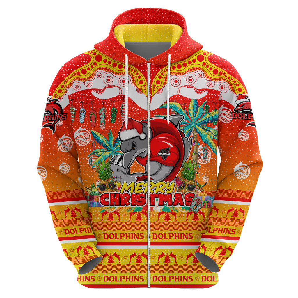 Dolphins Christmas Hoodie Merry Xmas NRL Australia Rugby - Vibe Hoodie Shop