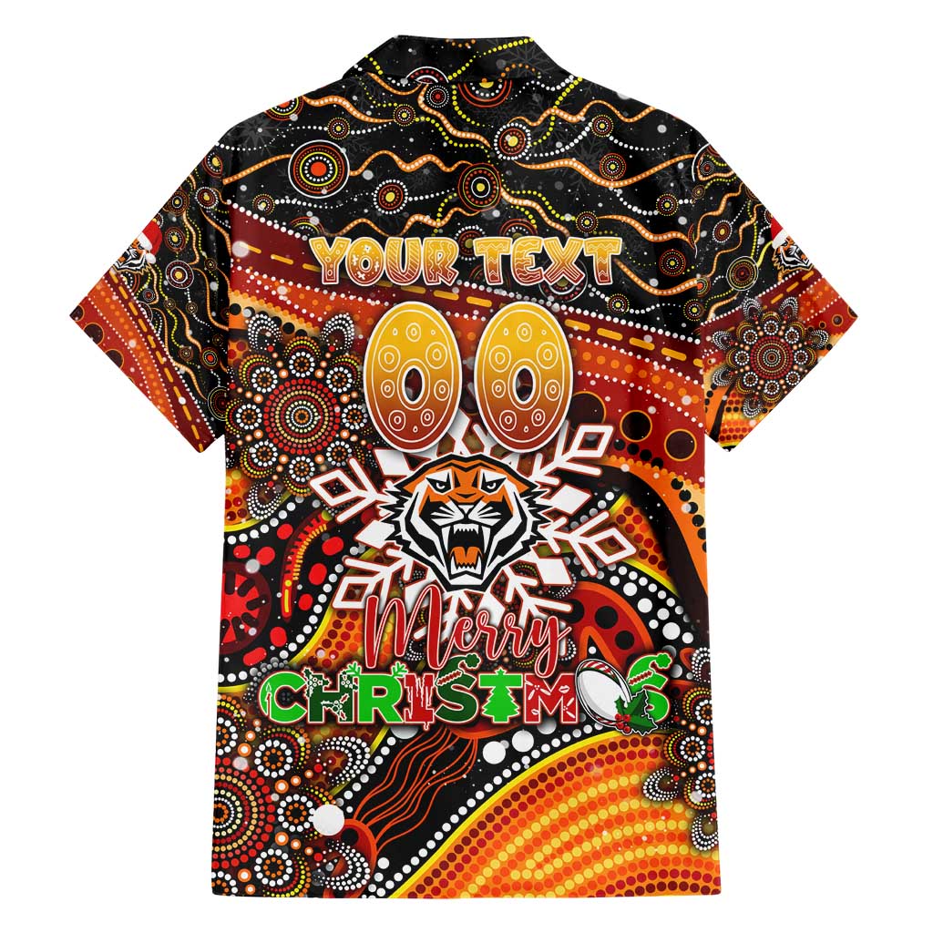 Merry Christmas Wests Tigers Hawaiian Shirt Aboriginal Santa Rugby Mascot - The Tigers - Vibe Hoodie Shop