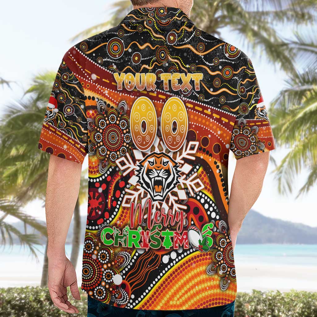 Merry Christmas Wests Tigers Hawaiian Shirt Aboriginal Santa Rugby Mascot - The Tigers - Vibe Hoodie Shop