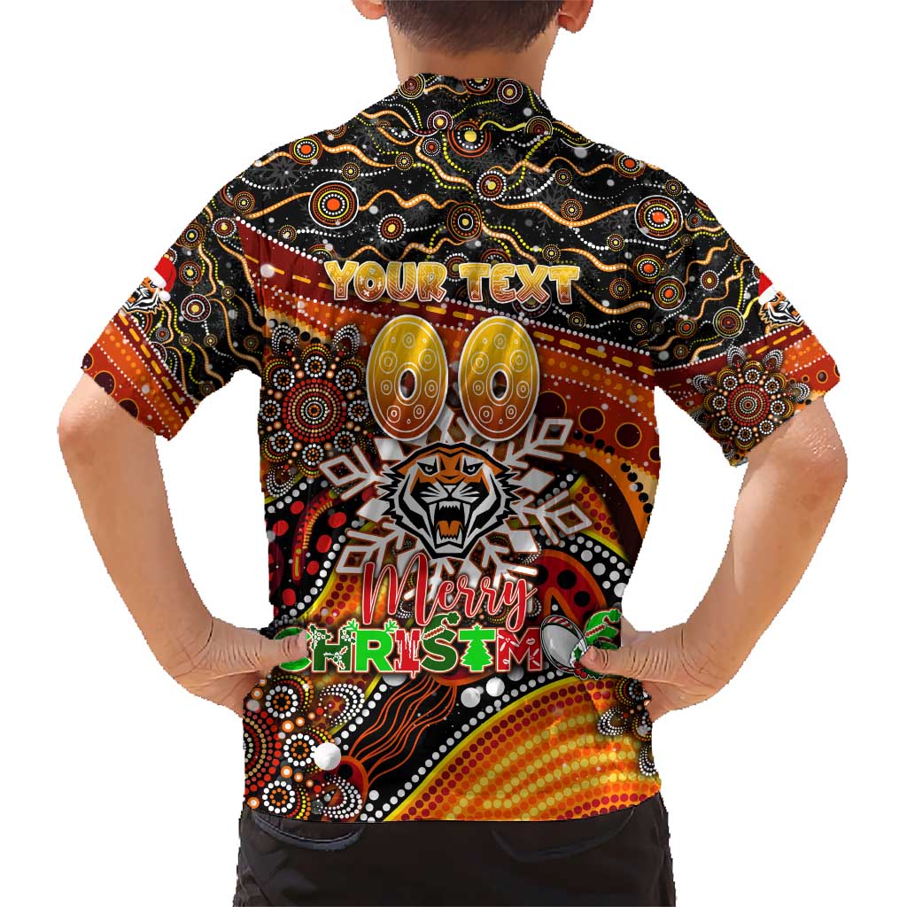 Merry Christmas Wests Tigers Hawaiian Shirt Aboriginal Santa Rugby Mascot - The Tigers - Vibe Hoodie Shop