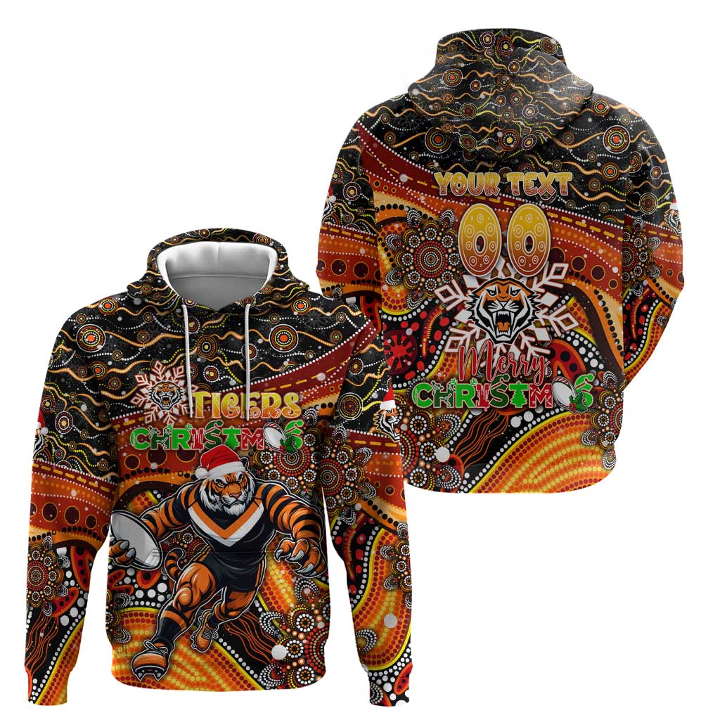 Merry Christmas Wests Tigers Hoodie Aboriginal Santa Rugby Mascot - The Tigers - Vibe Hoodie Shop