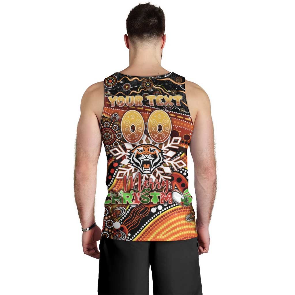 Merry Christmas Wests Tigers Men Tank Top Aboriginal Santa Rugby Mascot - The Tigers - Vibe Hoodie Shop