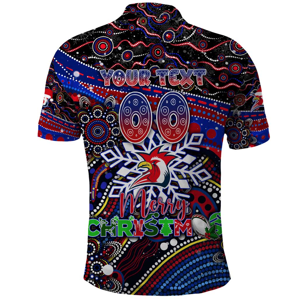 Merry Christmas Sydney Roosters Polo Shirt Aboriginal Santa Rugby Mascot - Tricolours - Vibe Hoodie Shop