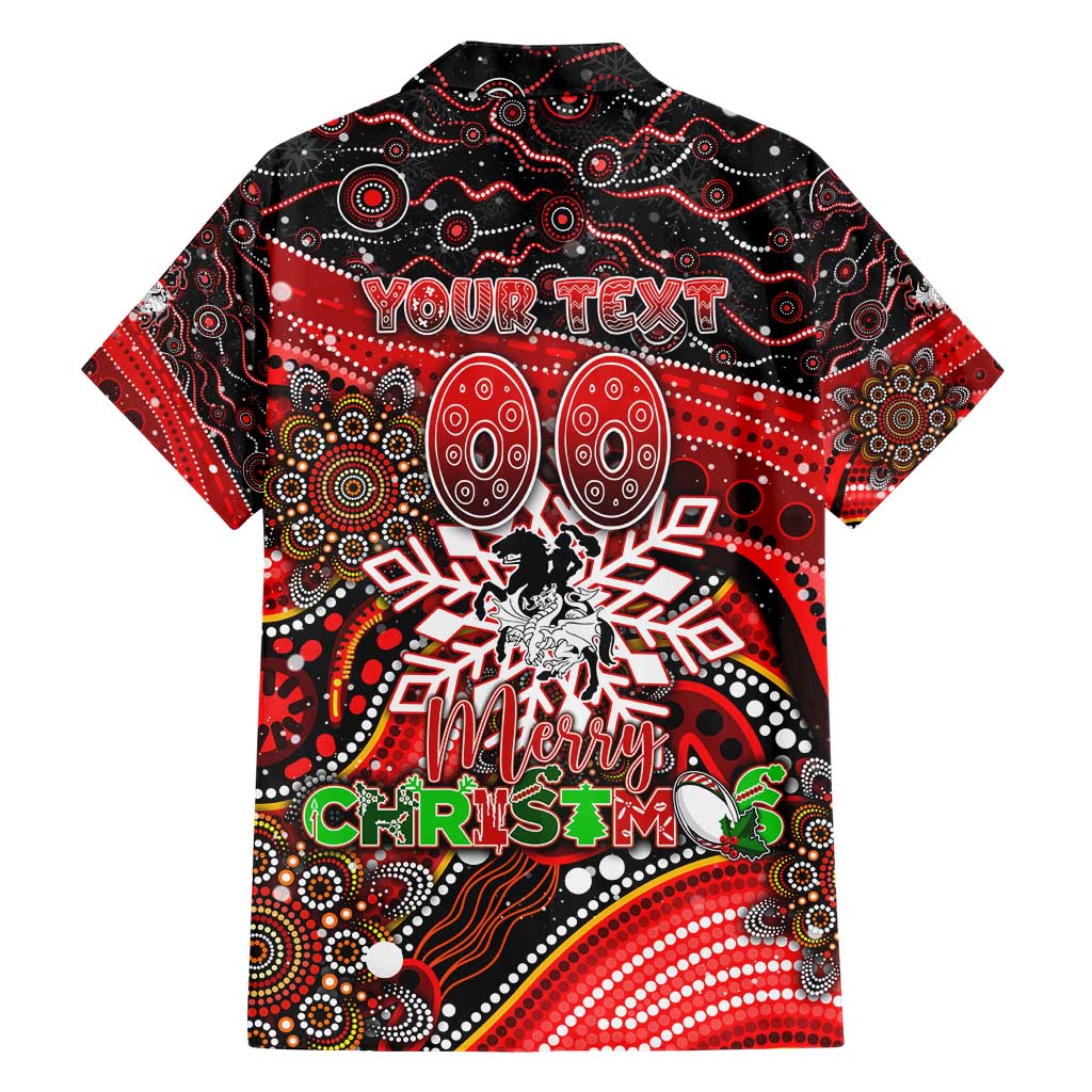 Merry Christmas Dragons Hawaiian Shirt Aboriginal Santa Rugby Mascot - St George Illawarra - Vibe Hoodie Shop