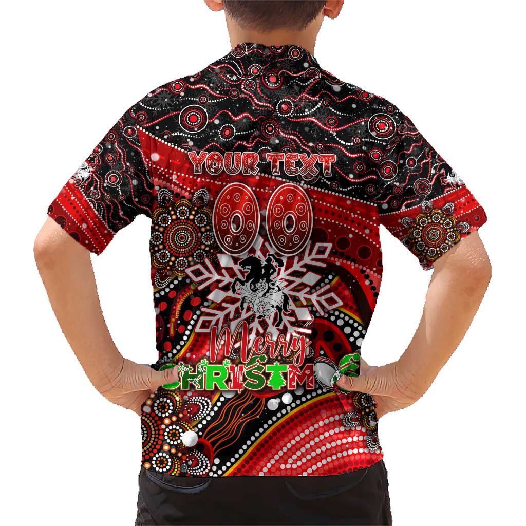 Merry Christmas Dragons Hawaiian Shirt Aboriginal Santa Rugby Mascot - St George Illawarra - Vibe Hoodie Shop