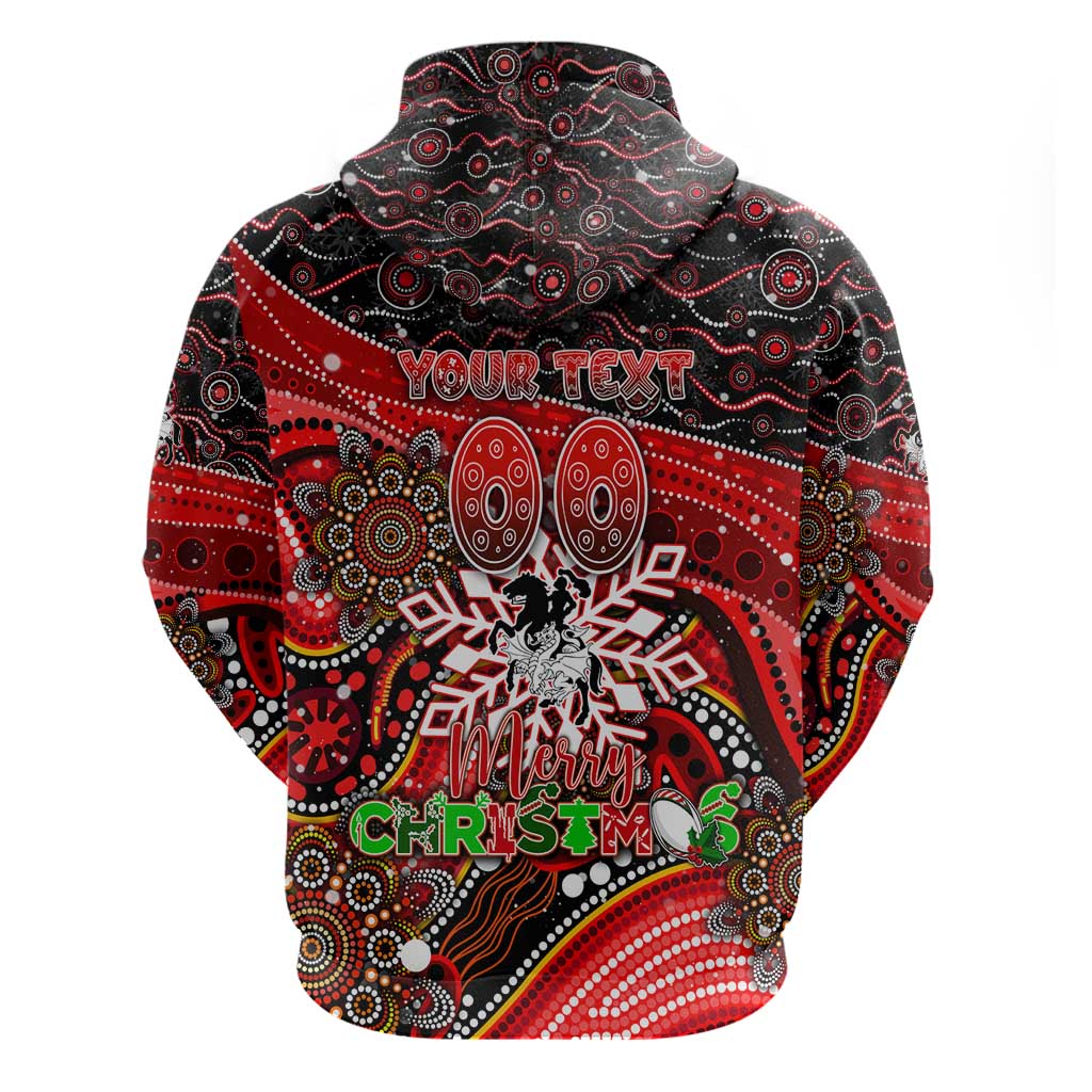 Merry Christmas Dragons Hoodie Aboriginal Santa Rugby Mascot - St George Illawarra - Vibe Hoodie Shop