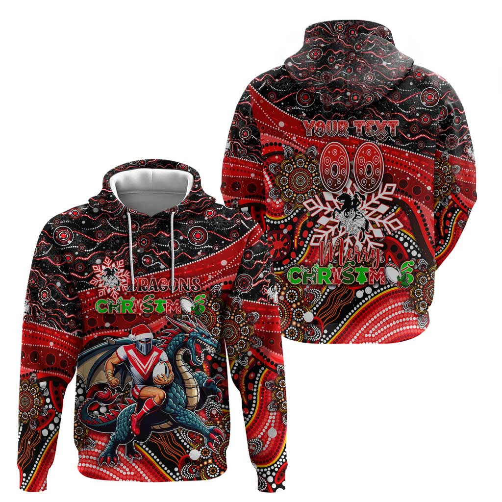 Merry Christmas Dragons Hoodie Aboriginal Santa Rugby Mascot - St George Illawarra - Vibe Hoodie Shop