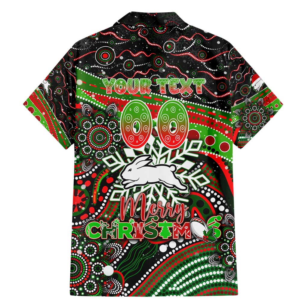 Merry Christmas Rabbitohs Hawaiian Shirt Aboriginal Santa Rugby Mascot - South Sydney Bunnies - Vibe Hoodie Shop