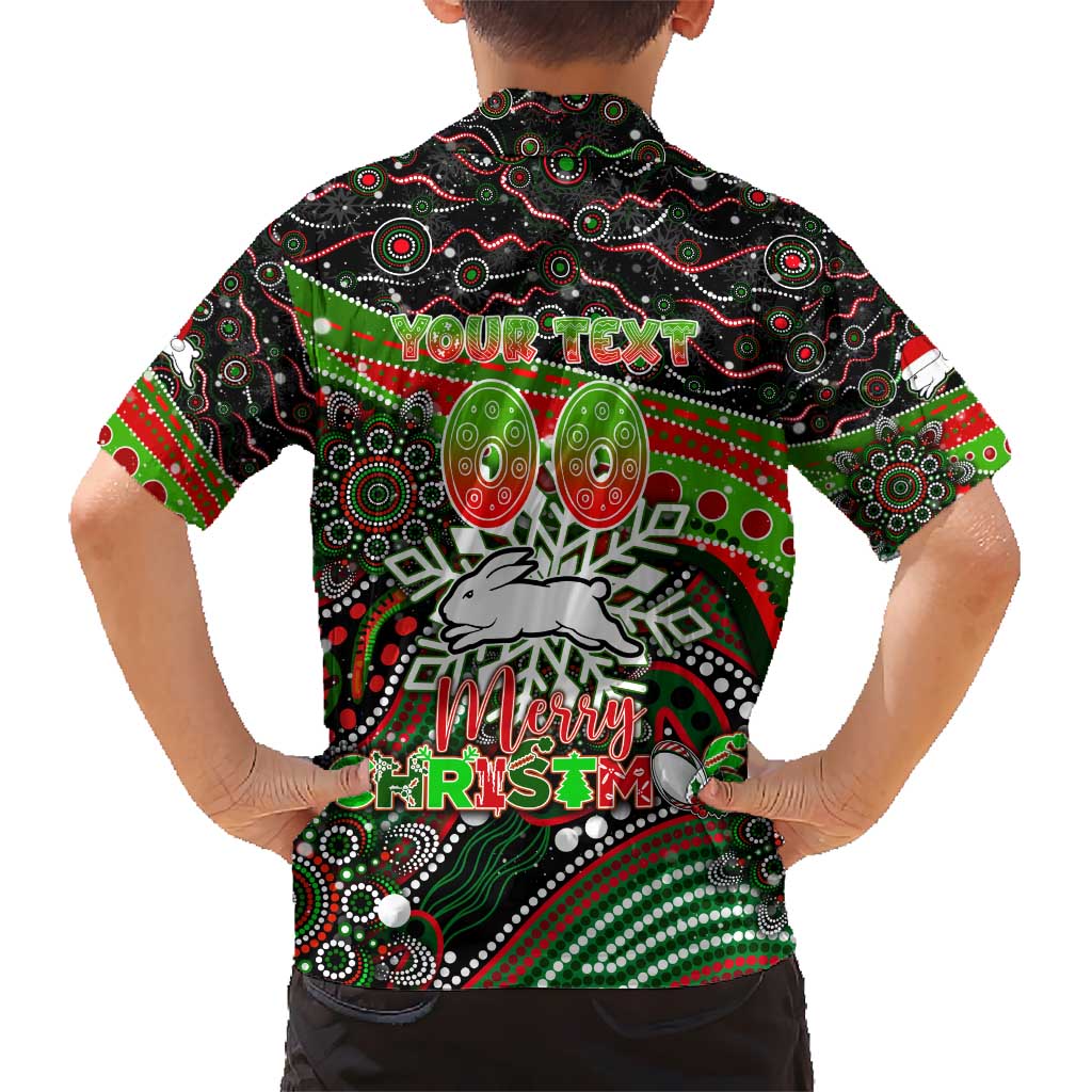 Merry Christmas Rabbitohs Hawaiian Shirt Aboriginal Santa Rugby Mascot - South Sydney Bunnies - Vibe Hoodie Shop