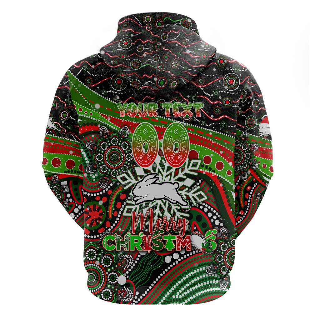 Merry Christmas Rabbitohs Hoodie Aboriginal Santa Rugby Mascot - South Sydney Bunnies - Vibe Hoodie Shop