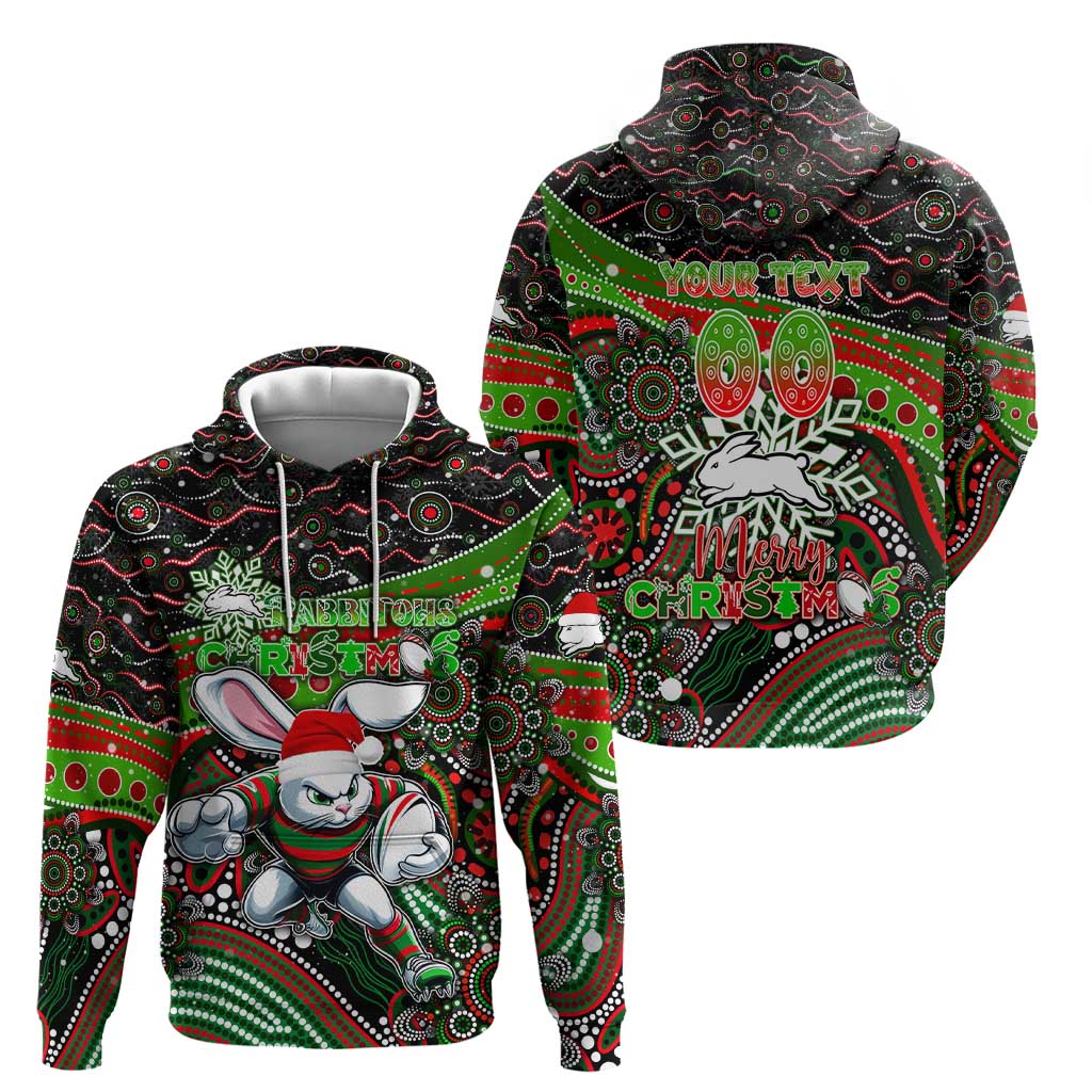 Merry Christmas Rabbitohs Hoodie Aboriginal Santa Rugby Mascot - South Sydney Bunnies - Vibe Hoodie Shop