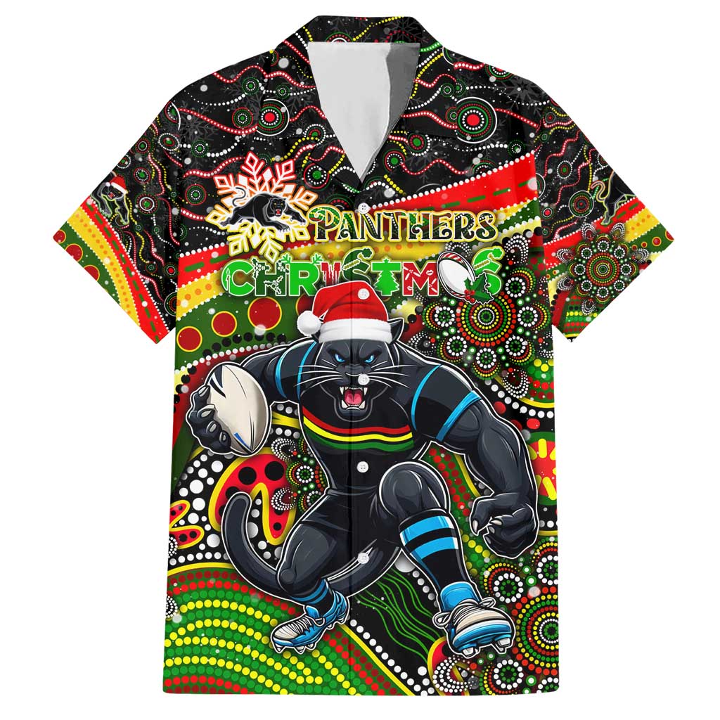 Merry Christmas Penrith Panthers Hawaiian Shirt Aboriginal Santa Rugby Mascot - The Riff - Vibe Hoodie Shop