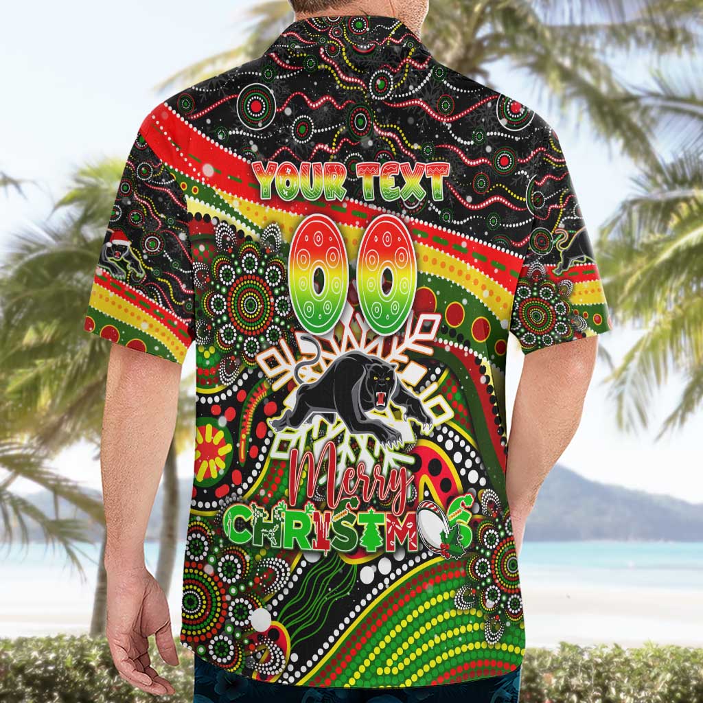 Merry Christmas Penrith Panthers Hawaiian Shirt Aboriginal Santa Rugby Mascot - The Riff - Vibe Hoodie Shop