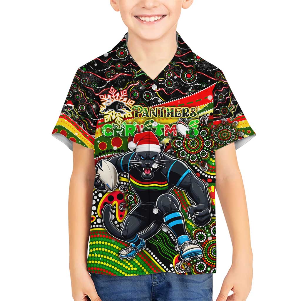 Merry Christmas Penrith Panthers Hawaiian Shirt Aboriginal Santa Rugby Mascot - The Riff - Vibe Hoodie Shop