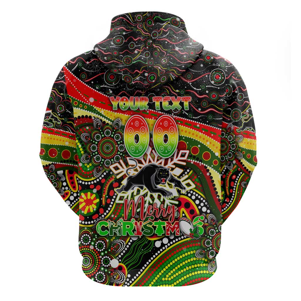Merry Christmas Penrith Panthers Hoodie Aboriginal Santa Rugby Mascot - The Riff - Vibe Hoodie Shop