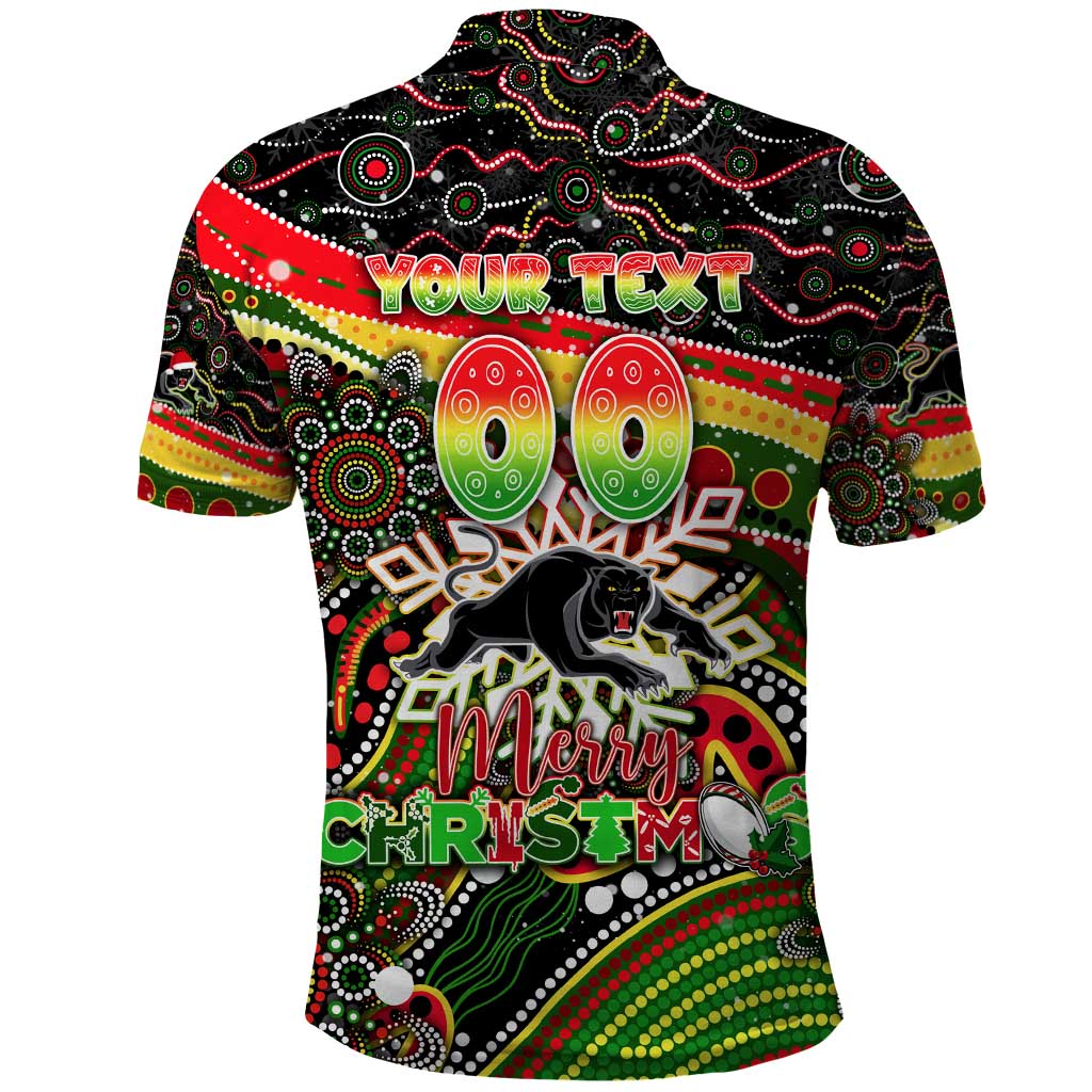 Merry Christmas Penrith Panthers Polo Shirt Aboriginal Santa Rugby Mascot - The Riff - Vibe Hoodie Shop