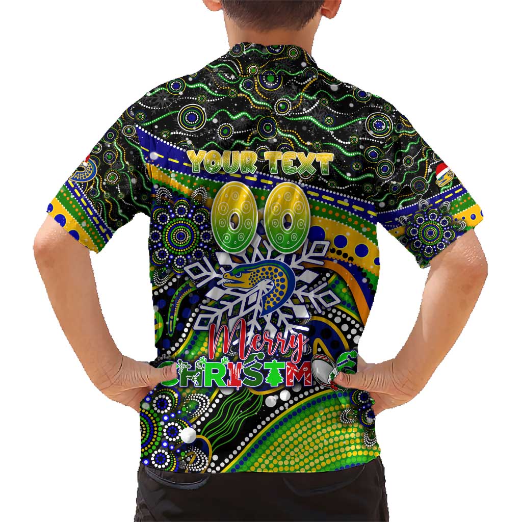 Merry Christmas Eels Hawaiian Shirt Aboriginal Santa Rugby Mascot - Parramatta - Vibe Hoodie Shop