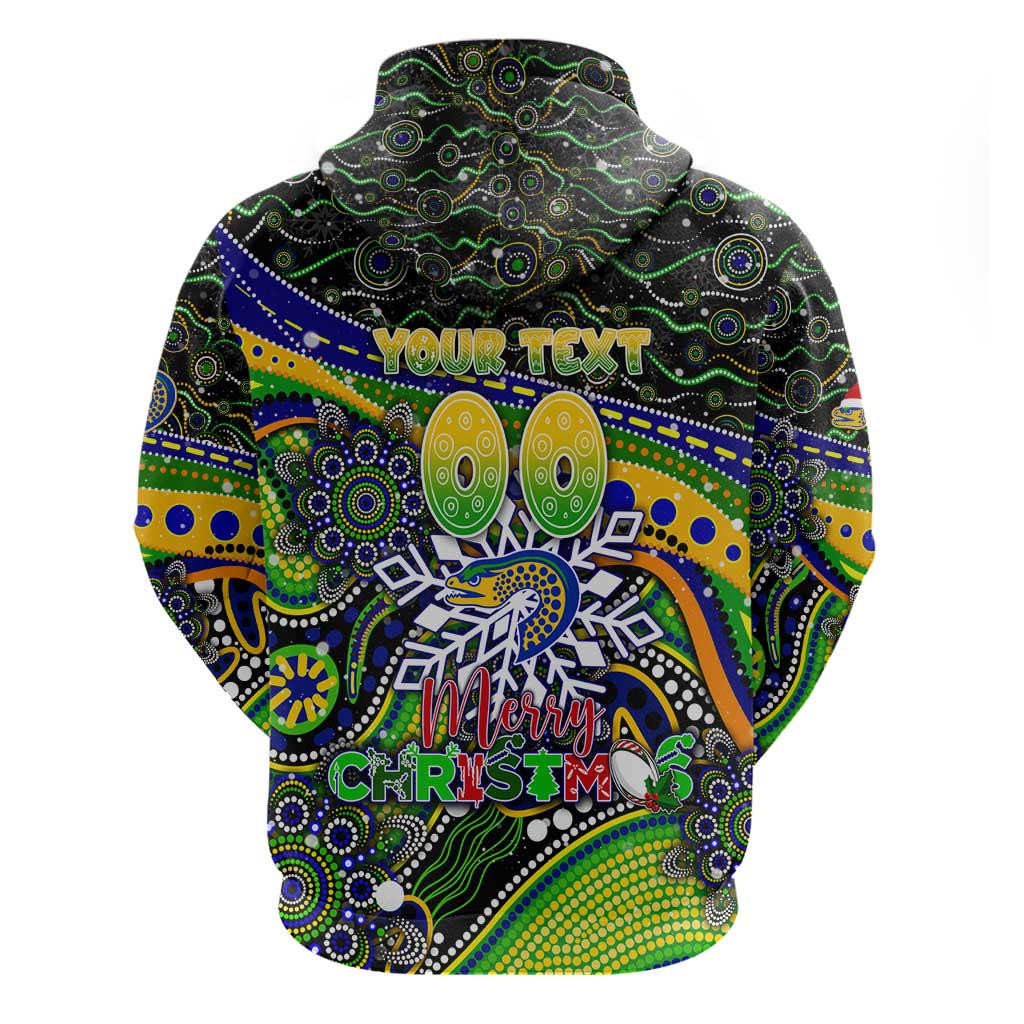 Merry Christmas Eels Hoodie Aboriginal Santa Rugby Mascot - Parramatta - Vibe Hoodie Shop