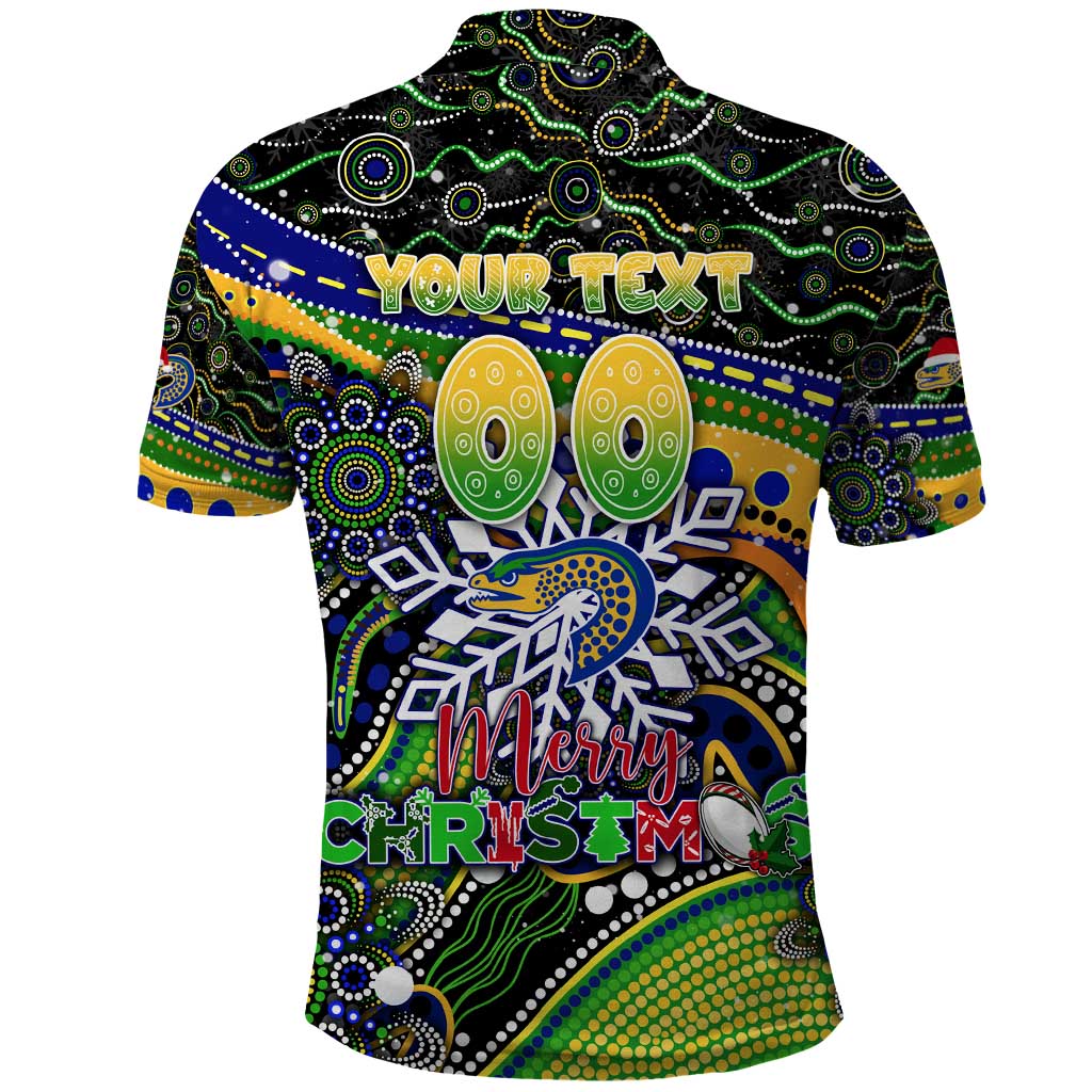 Merry Christmas Eels Polo Shirt Aboriginal Santa Rugby Mascot - Parramatta - Vibe Hoodie Shop
