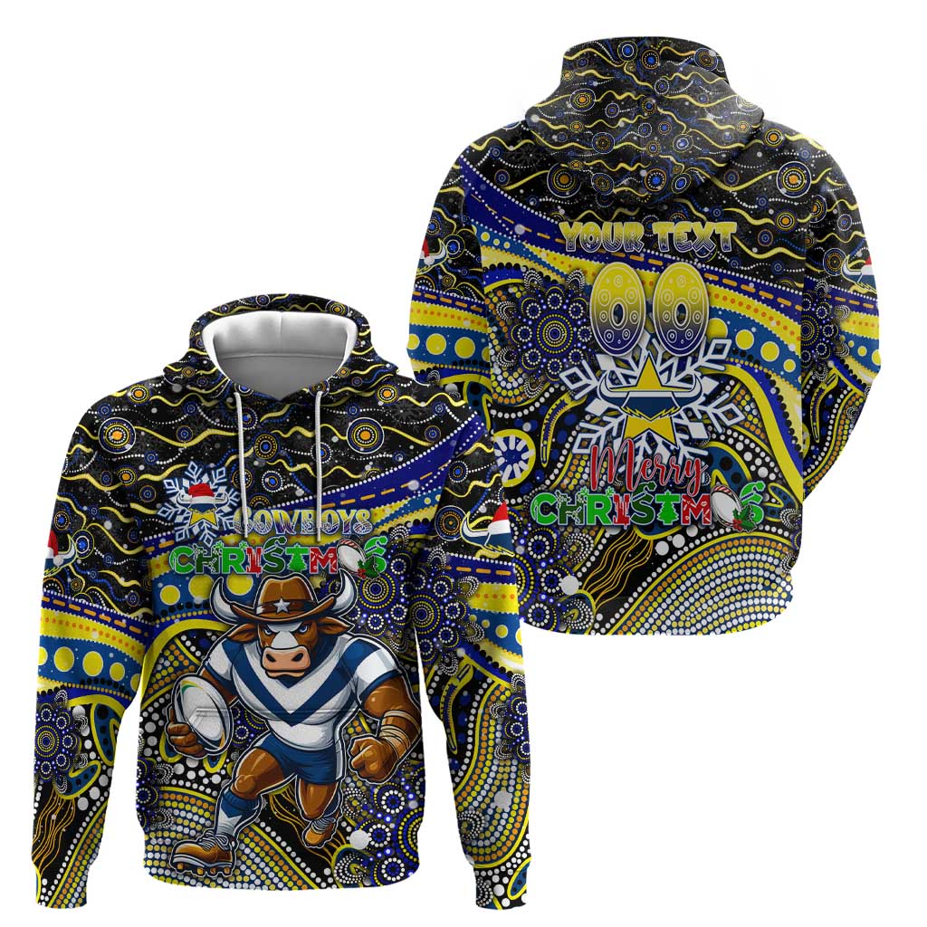 Merry Christmas Cowboys Hoodie Aboriginal Santa Rugby Mascot - North Queensland - Vibe Hoodie Shop
