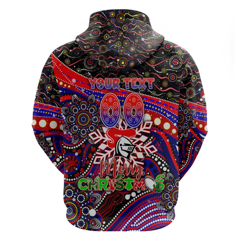 Merry Christmas Newcastle Knights Hoodie Aboriginal Santa Rugby Mascot - Novocastrians - Vibe Hoodie Shop