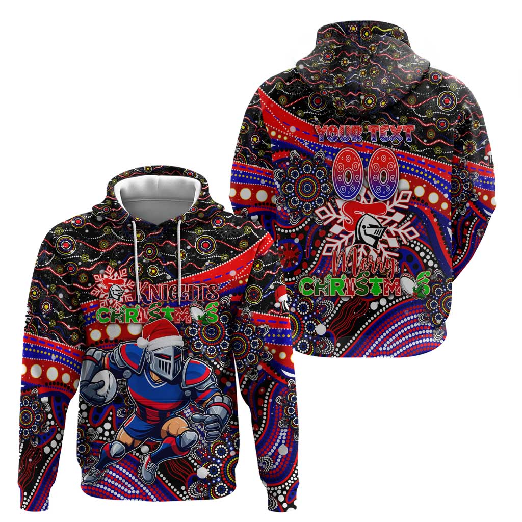 Merry Christmas Newcastle Knights Hoodie Aboriginal Santa Rugby Mascot - Novocastrians - Vibe Hoodie Shop