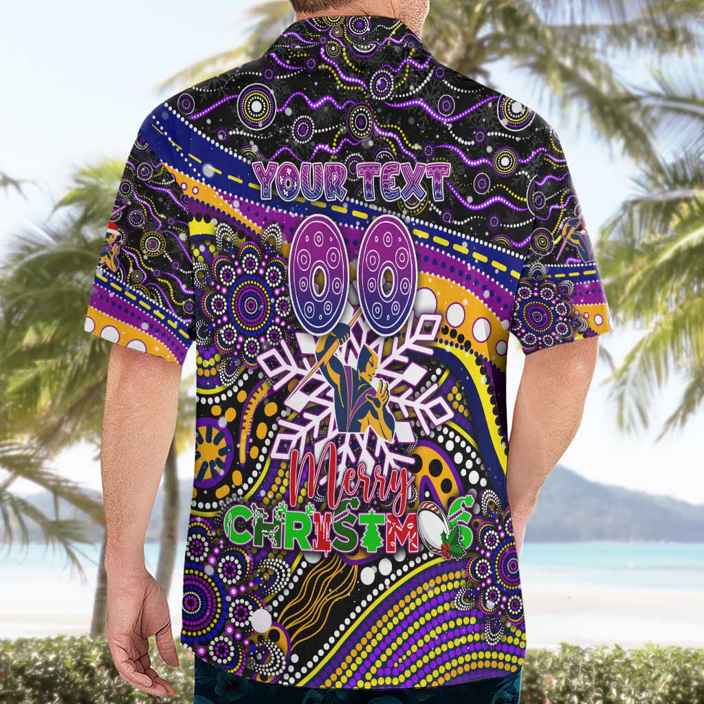 Merry Christmas Storm Hawaiian Shirt Aboriginal Santa Rugby Mascot - Melbourne - Vibe Hoodie Shop