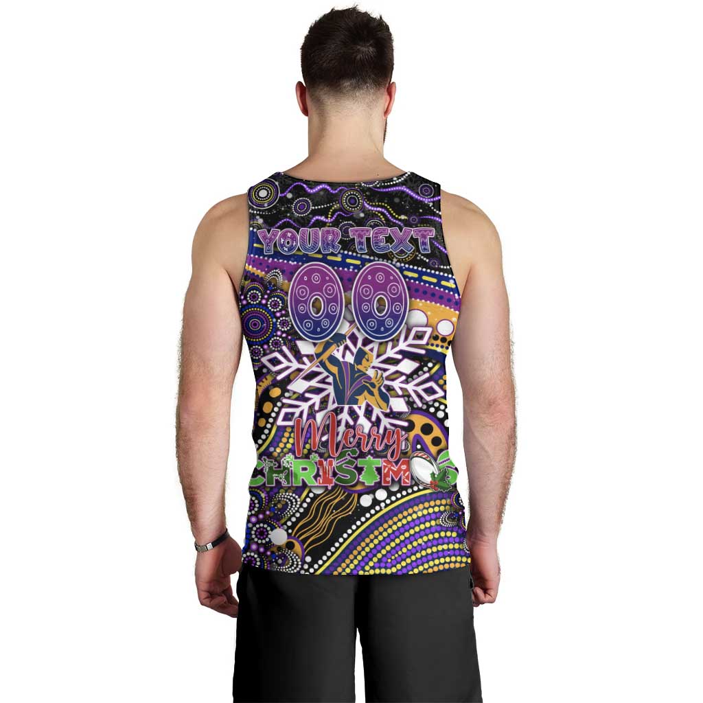 Merry Christmas Storm Men Tank Top Aboriginal Santa Rugby Mascot - Melbourne - Vibe Hoodie Shop