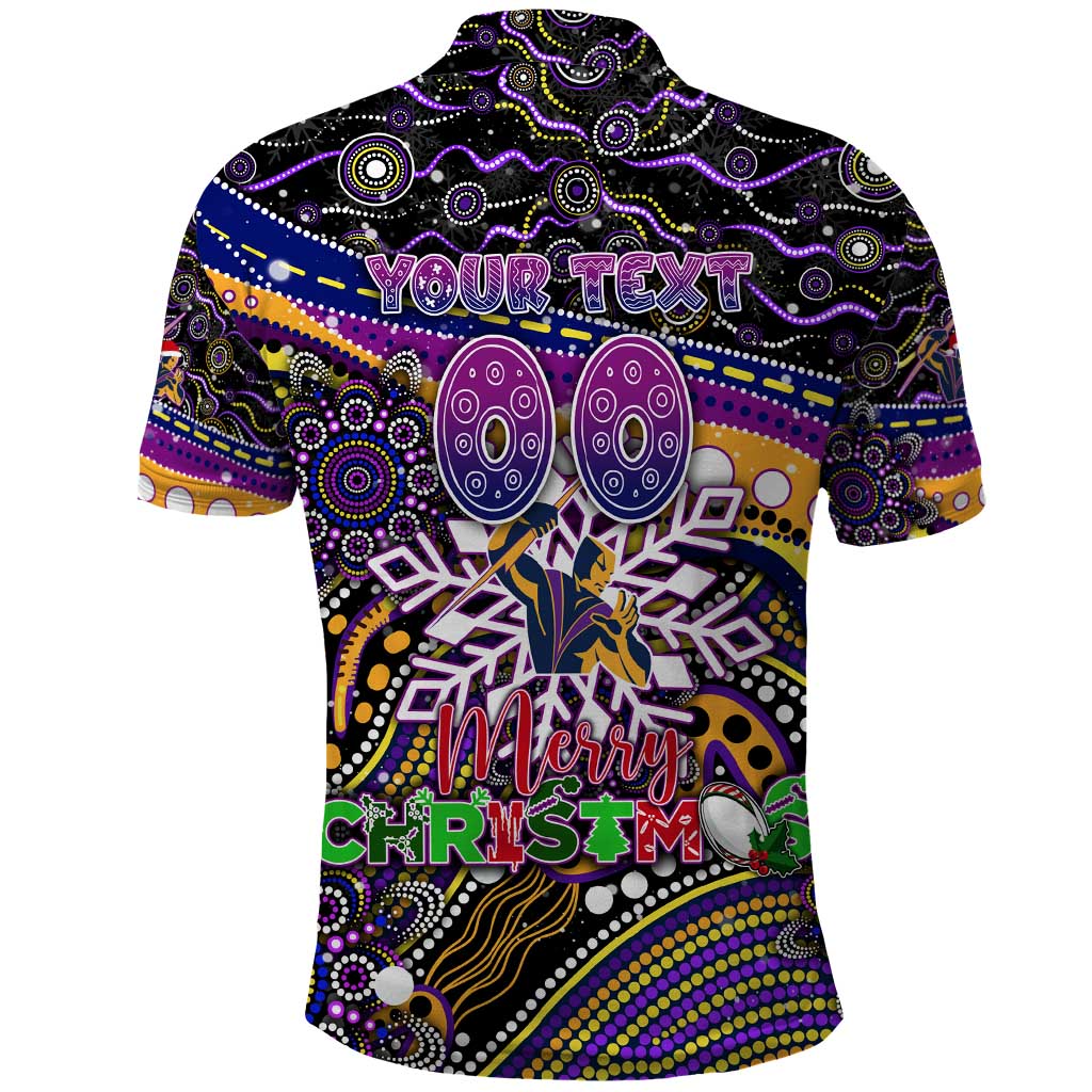Merry Christmas Storm Polo Shirt Aboriginal Santa Rugby Mascot - Melbourne - Vibe Hoodie Shop