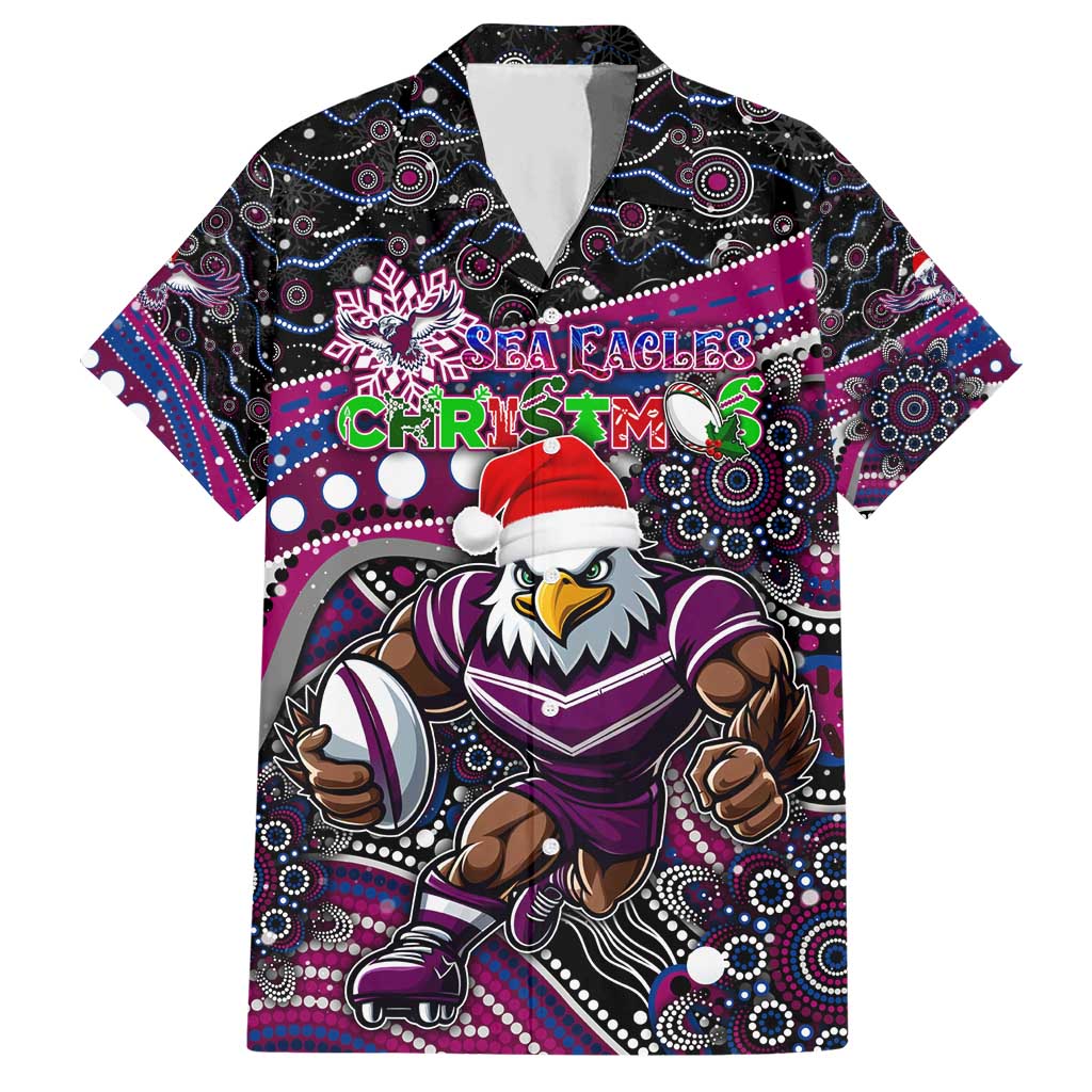 Merry Christmas Manly Warringah Sea Eagles Hawaiian Shirt Aboriginal Santa Rugby Mascot - Silvertails - Vibe Hoodie Shop