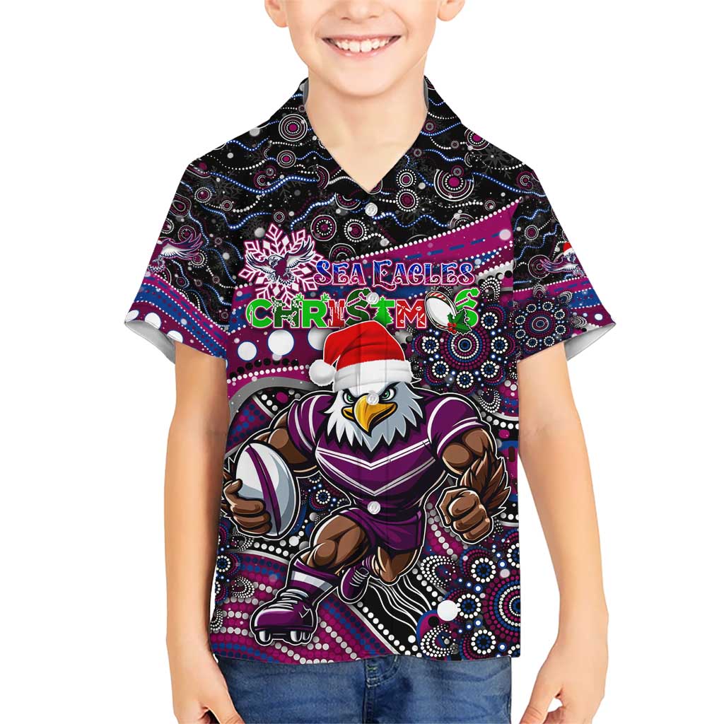 Merry Christmas Manly Warringah Sea Eagles Hawaiian Shirt Aboriginal Santa Rugby Mascot - Silvertails - Vibe Hoodie Shop