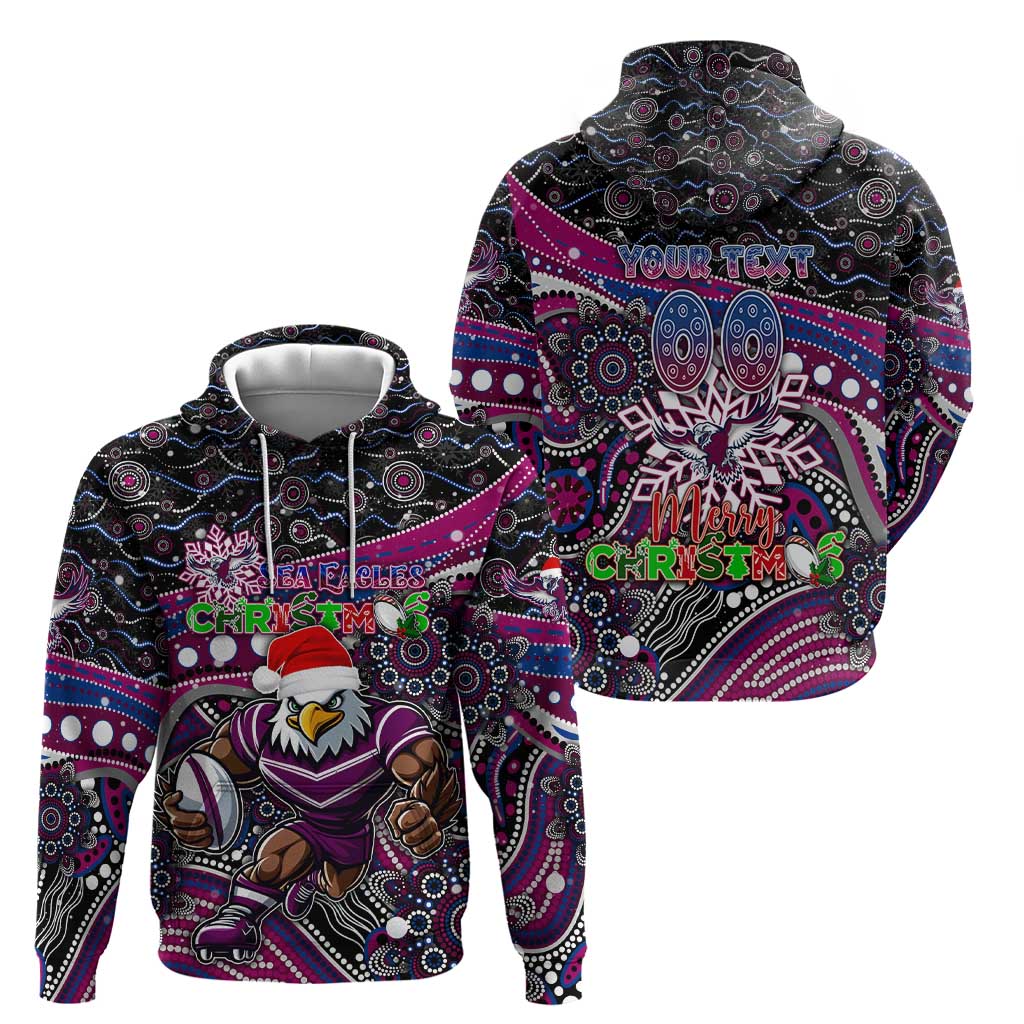 Merry Christmas Manly Warringah Sea Eagles Hoodie Aboriginal Santa Rugby Mascot - Silvertails - Vibe Hoodie Shop