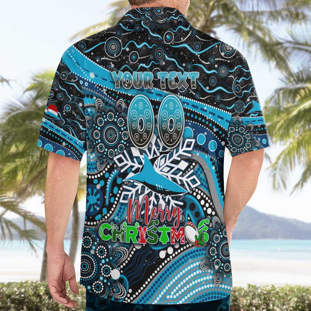 Merry Christmas Sharks Hawaiian Shirt Aboriginal Santa Rugby Mascot - Cronulla Sutherland - Vibe Hoodie Shop