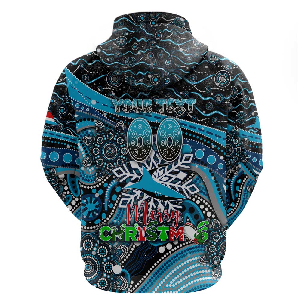 Merry Christmas Sharks Hoodie Aboriginal Santa Rugby Mascot - Cronulla Sutherland - Vibe Hoodie Shop