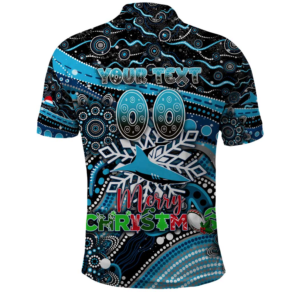 Merry Christmas Sharks Polo Shirt Aboriginal Santa Rugby Mascot - Cronulla Sutherland - Vibe Hoodie Shop