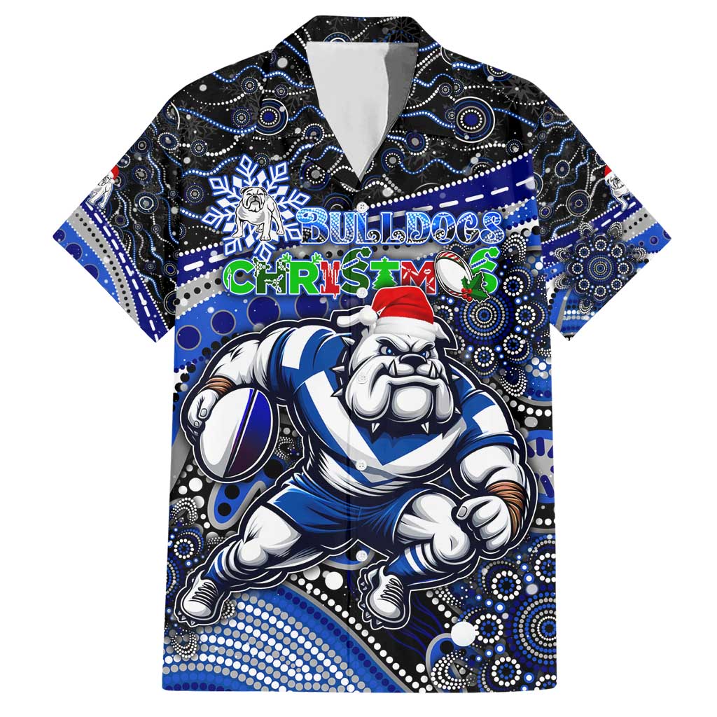 Merry Christmas Bulldogs Hawaiian Shirt Aboriginal Santa Rugby Mascot - Canterbury Bankstown - Vibe Hoodie Shop