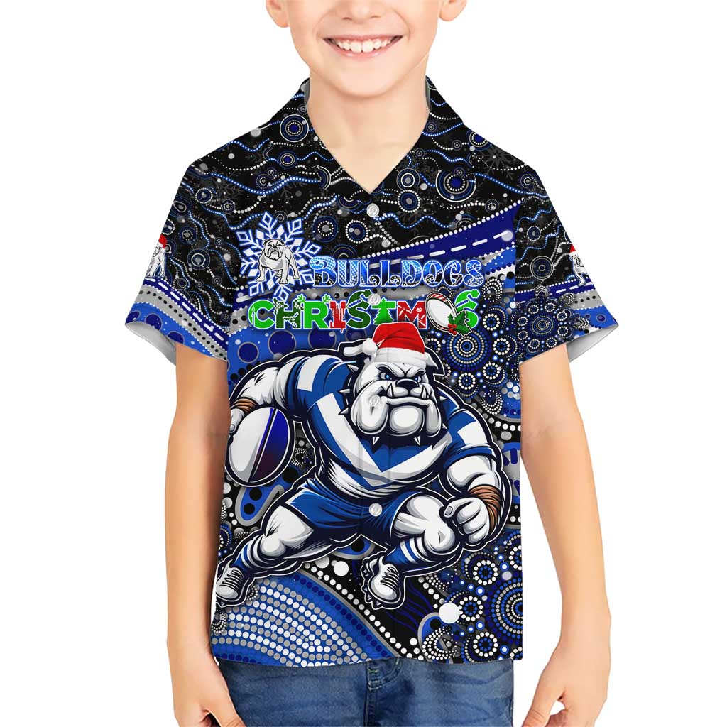 Merry Christmas Bulldogs Hawaiian Shirt Aboriginal Santa Rugby Mascot - Canterbury Bankstown - Vibe Hoodie Shop