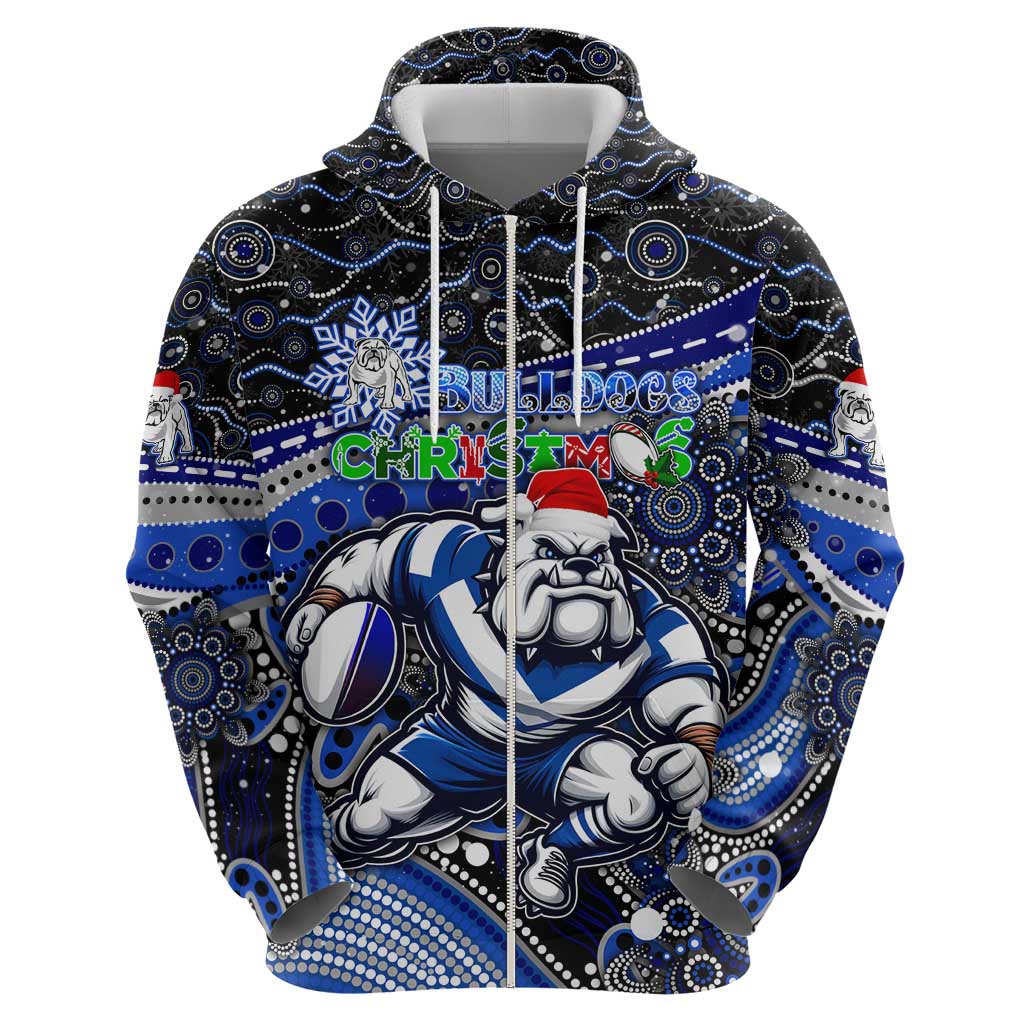 Merry Christmas Bulldogs Hoodie Aboriginal Santa Rugby Mascot - Canterbury Bankstown - Vibe Hoodie Shop
