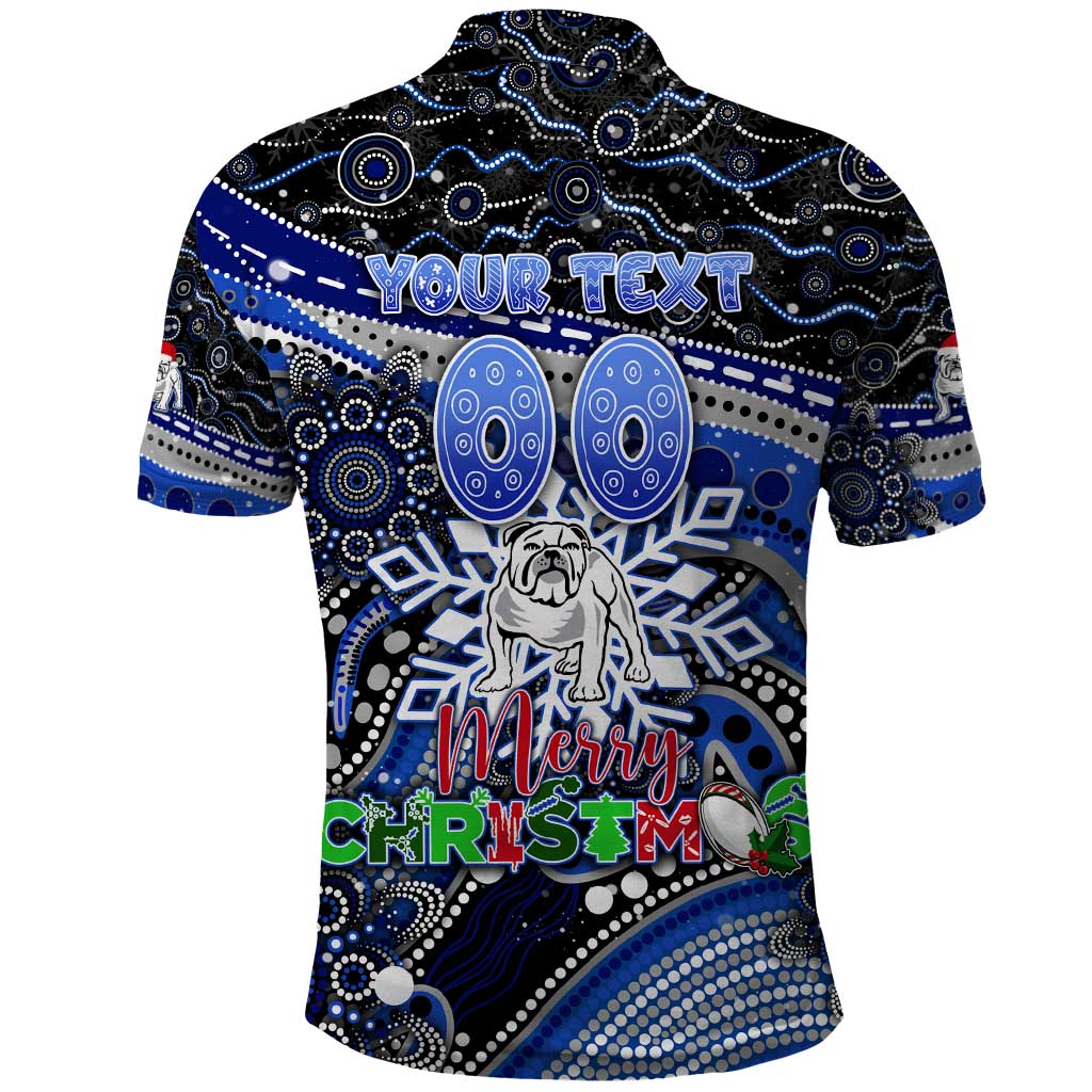 Merry Christmas Bulldogs Polo Shirt Aboriginal Santa Rugby Mascot - Canterbury Bankstown - Vibe Hoodie Shop