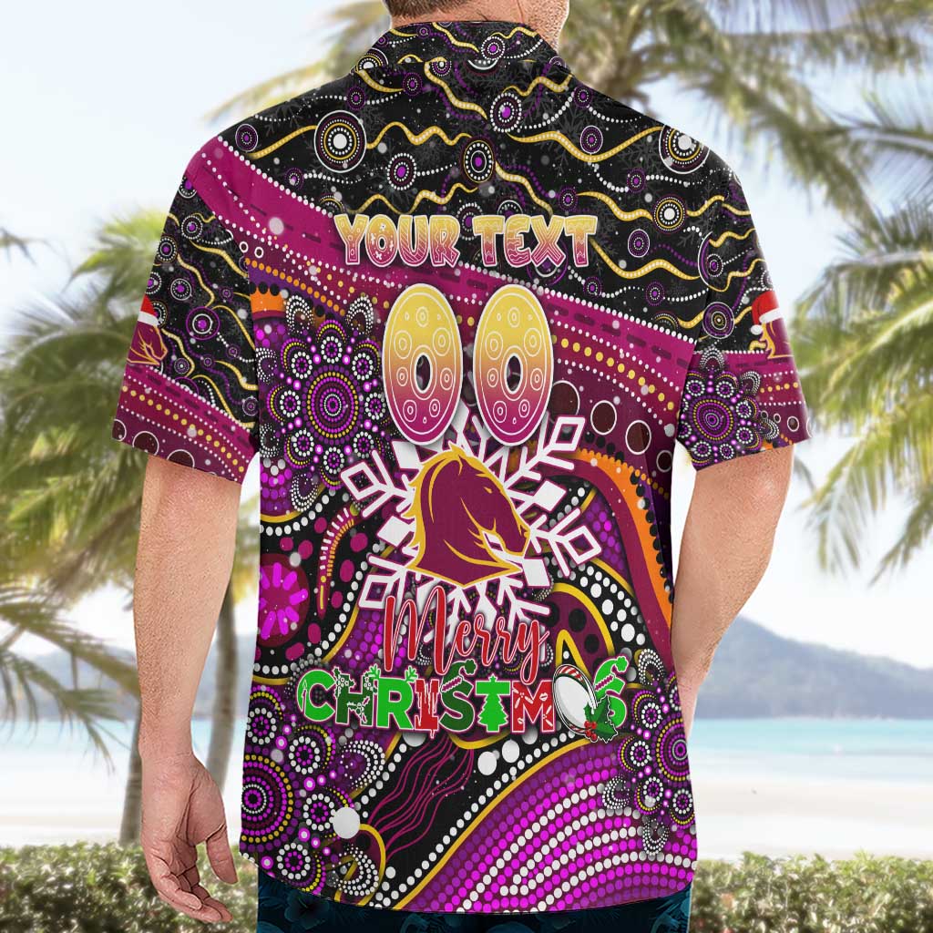 Merry Christmas Broncos Hawaiian Shirt Aboriginal Santa Rugby Mascot - Brisbane - Vibe Hoodie Shop