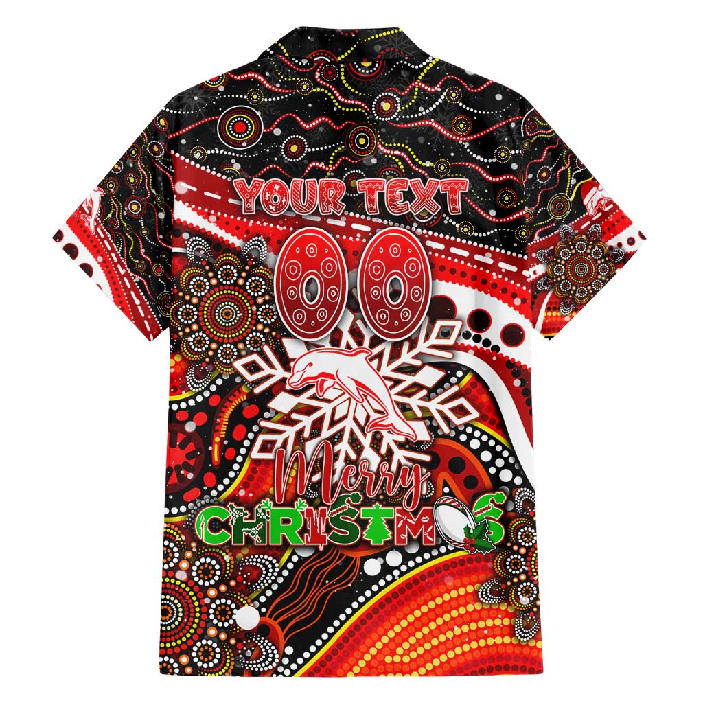 Merry Christmas Dolphins Hawaiian Shirt Aboriginal Santa Rugby Mascot - Redcliffe - Vibe Hoodie Shop