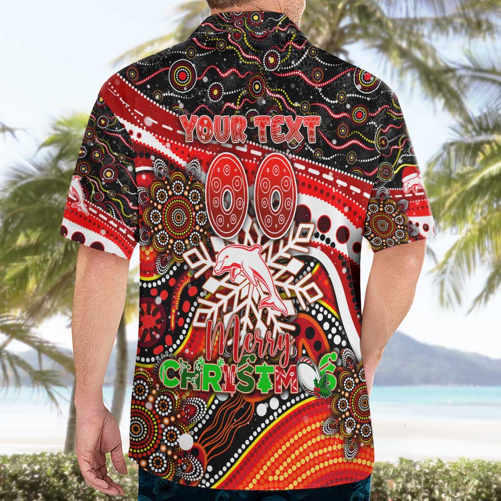 Merry Christmas Dolphins Hawaiian Shirt Aboriginal Santa Rugby Mascot - Redcliffe - Vibe Hoodie Shop