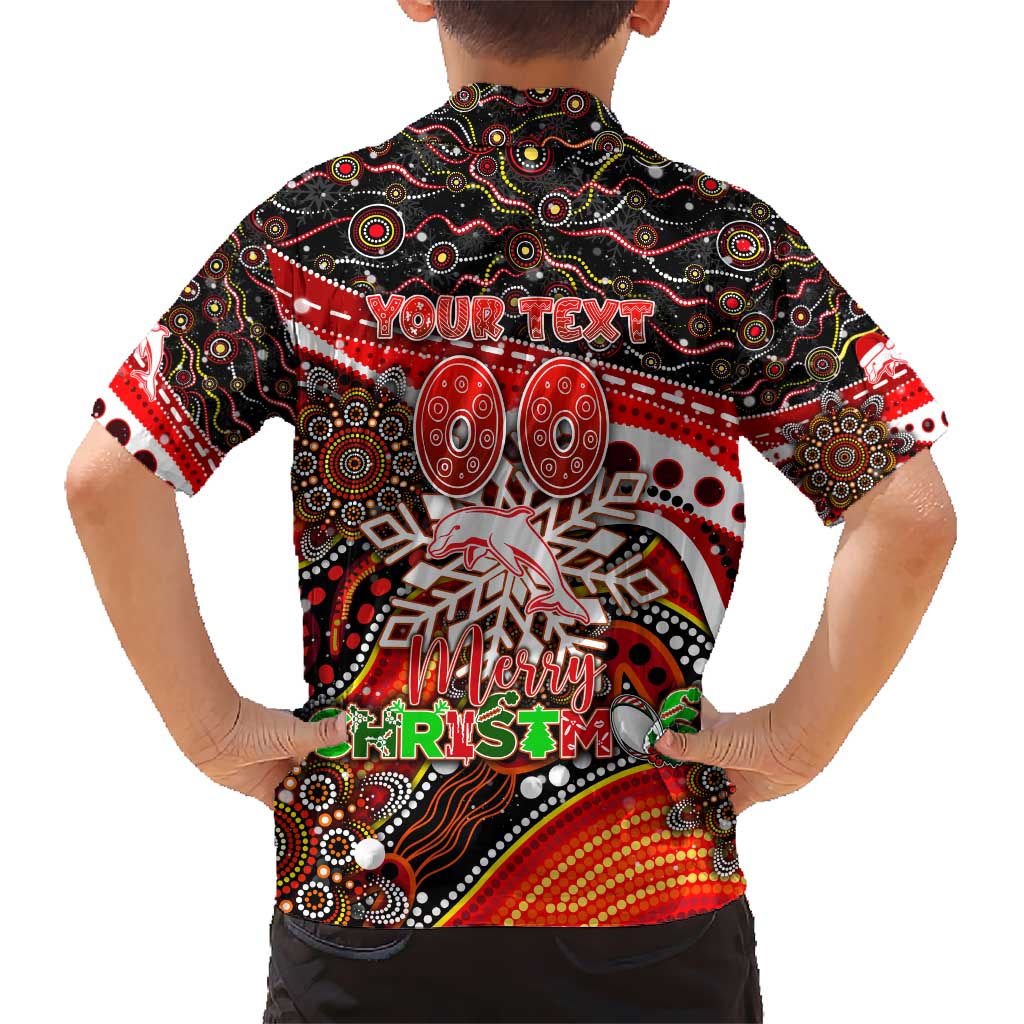 Merry Christmas Dolphins Hawaiian Shirt Aboriginal Santa Rugby Mascot - Redcliffe - Vibe Hoodie Shop