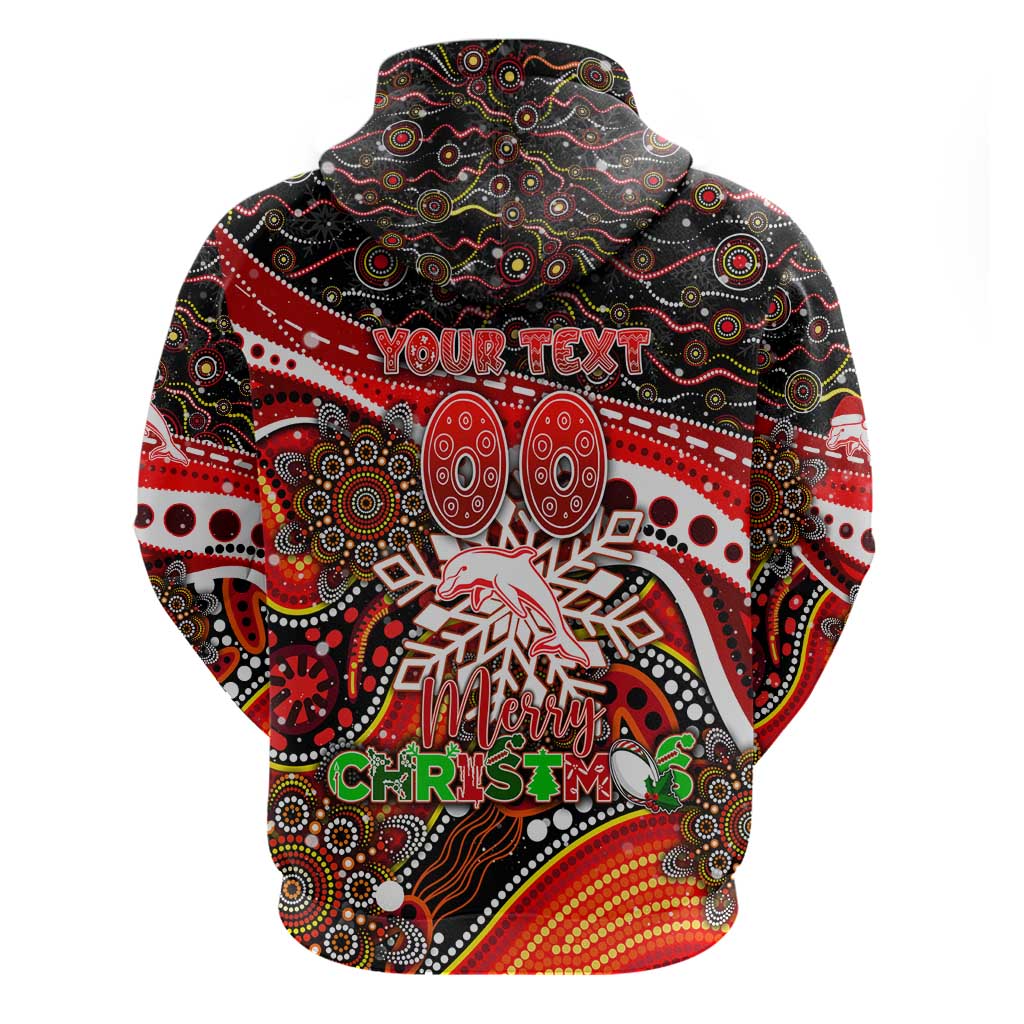 Merry Christmas Dolphins Hoodie Aboriginal Santa Rugby Mascot - Redcliffe - Vibe Hoodie Shop