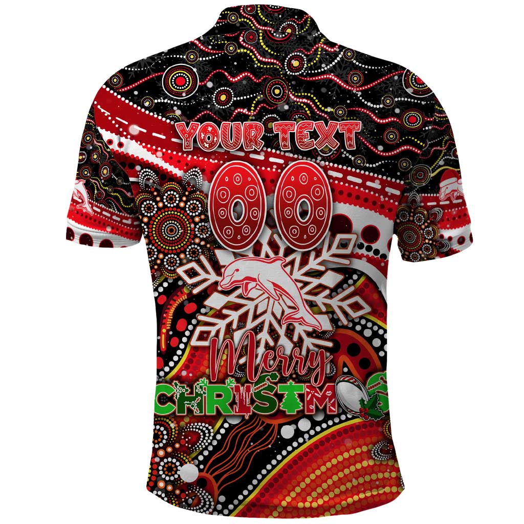 Merry Christmas Dolphins Polo Shirt Aboriginal Santa Rugby Mascot - Redcliffe - Vibe Hoodie Shop
